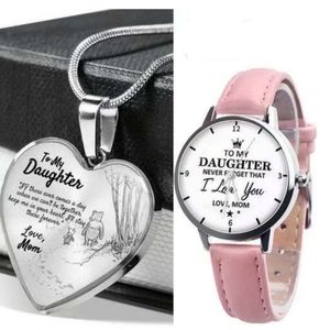 2 in 1 gift for daughter watch and necklace